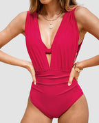 Karina | Traje de baño con control abdominal y escote en V