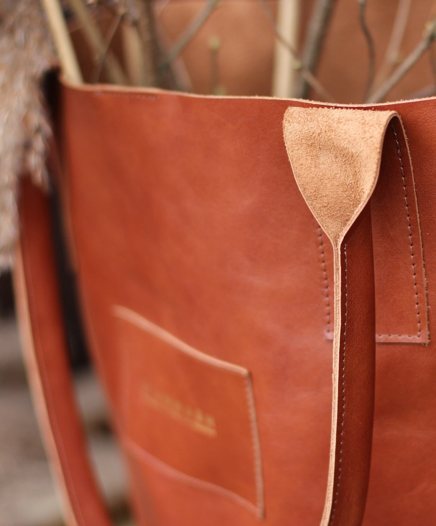 Natalia torba shopper koniakowy brąz