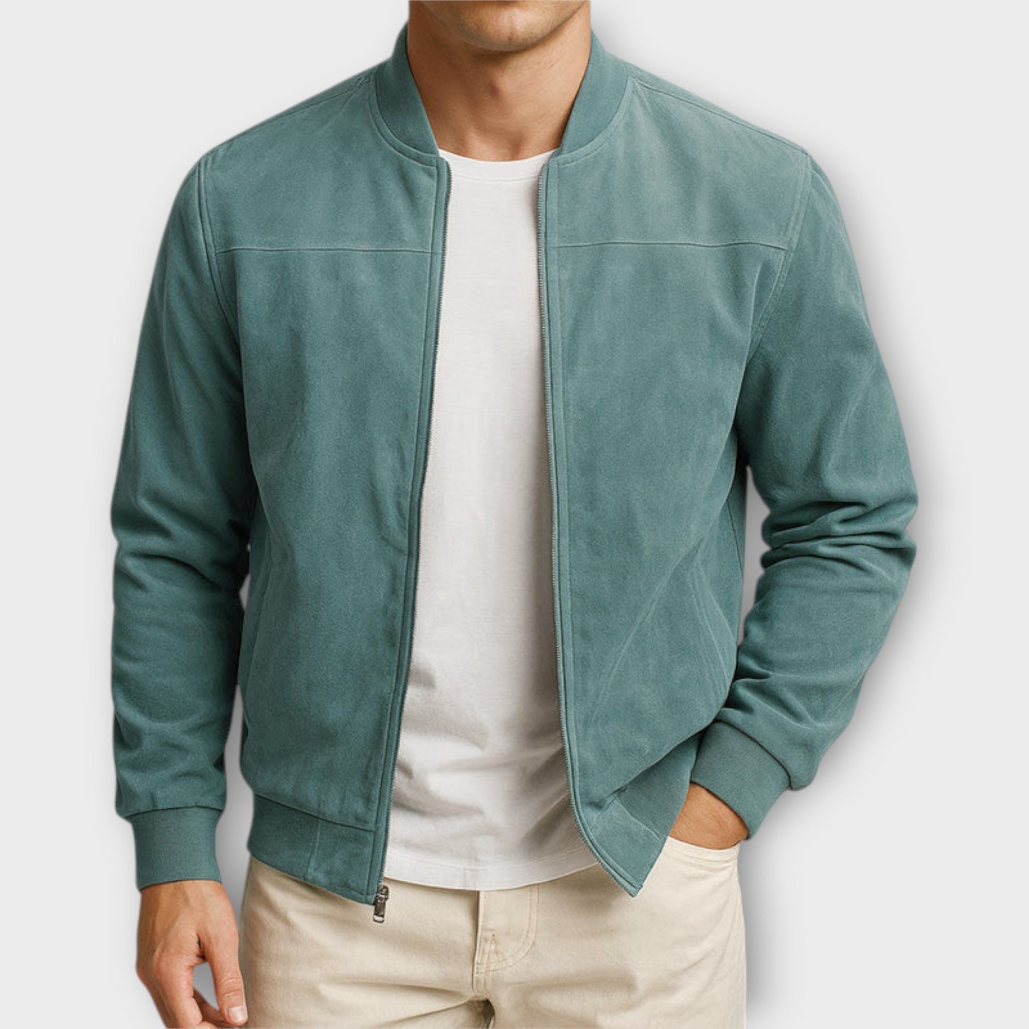 LAURENT MONACO | Chaqueta Bomber de Ante para Hombre