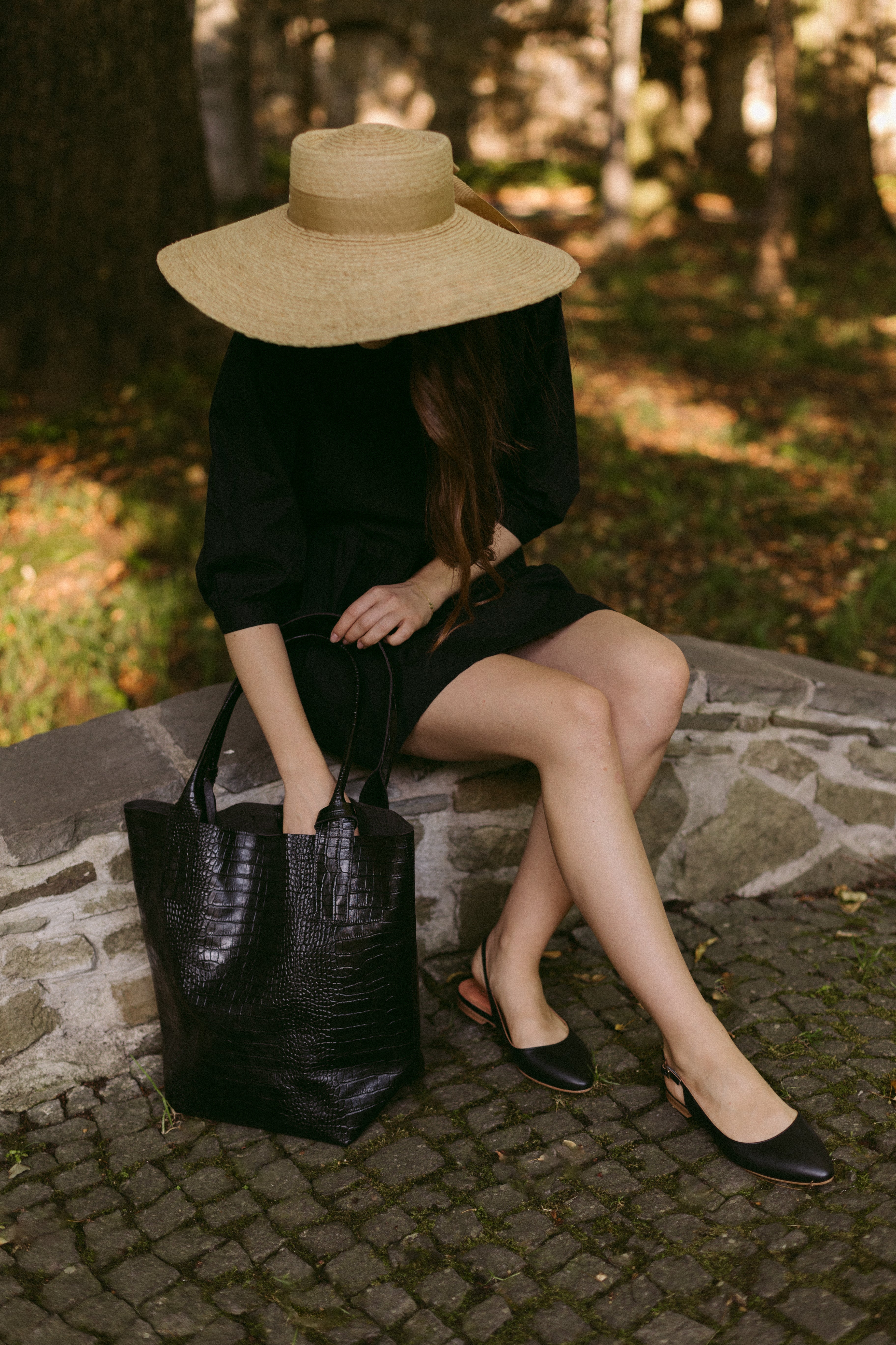Maria torba shopper czarny krokodyl