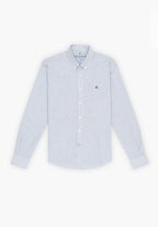 Oxford Shirt Button Collar Blue Stripes