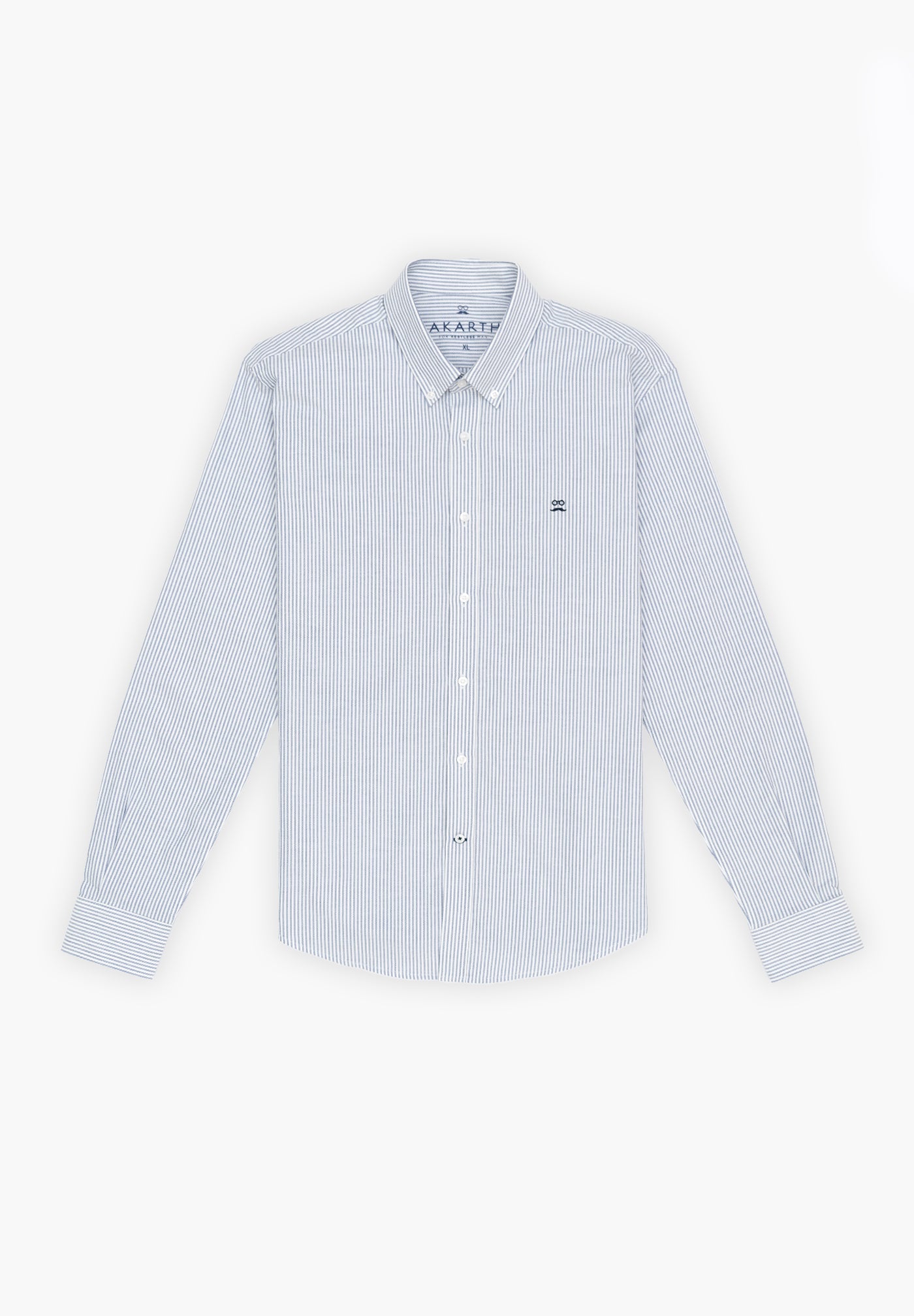 Oxford Shirt Button Collar Blue Stripes