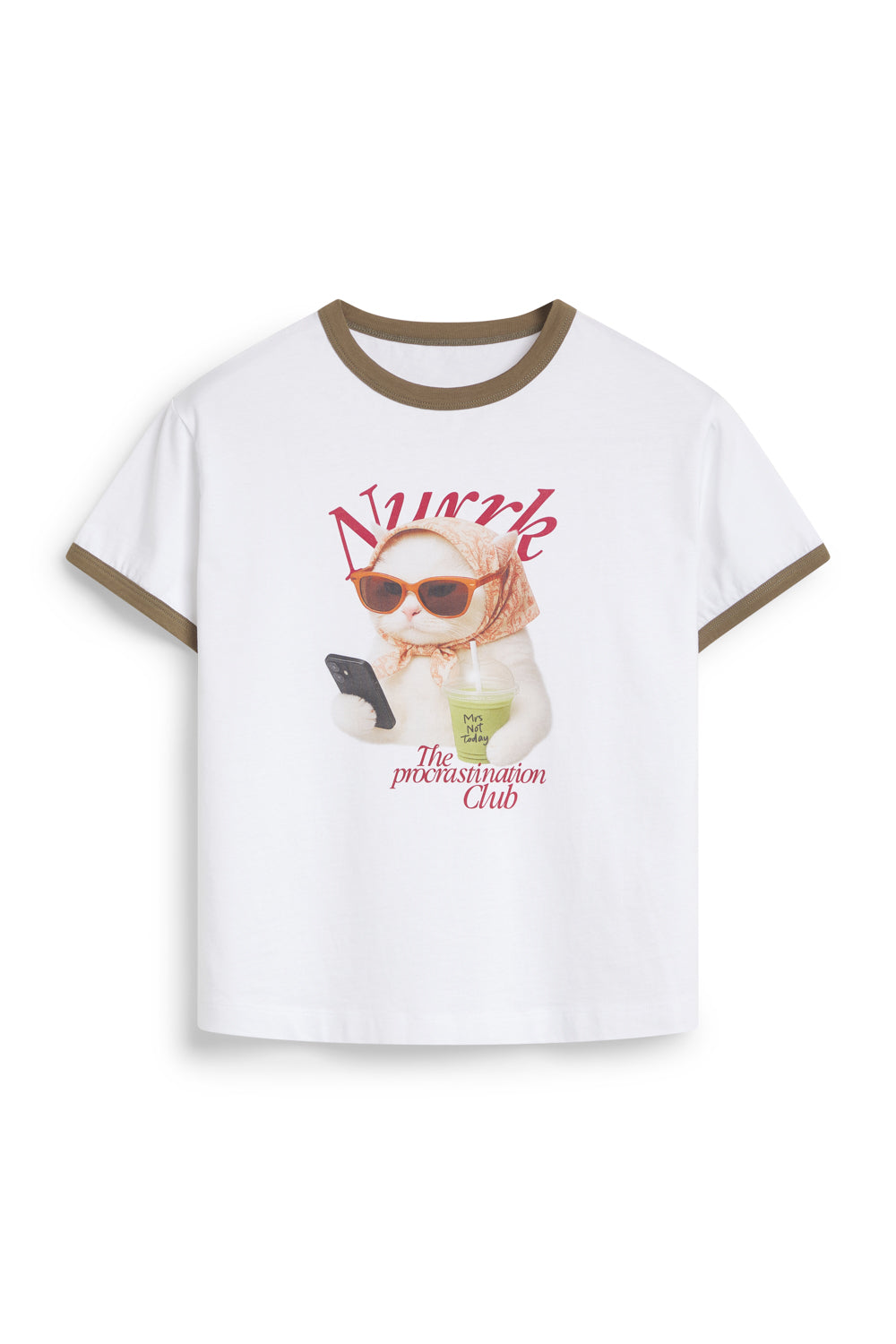 CAMISETA BEIGE GATITO PROCRASTINADOR