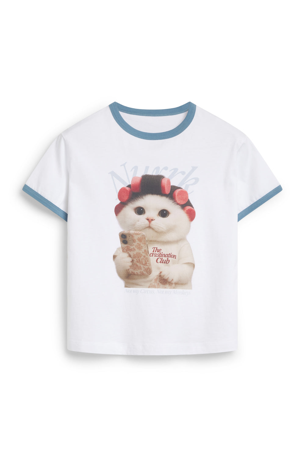 CAMISETA AZUL GATITO PROCRASTINADOR