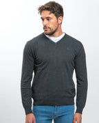 Jersey Cuello Pico Gris Marengo