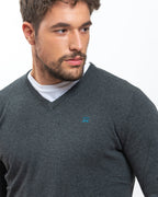 Jersey Cuello Pico Gris Marengo