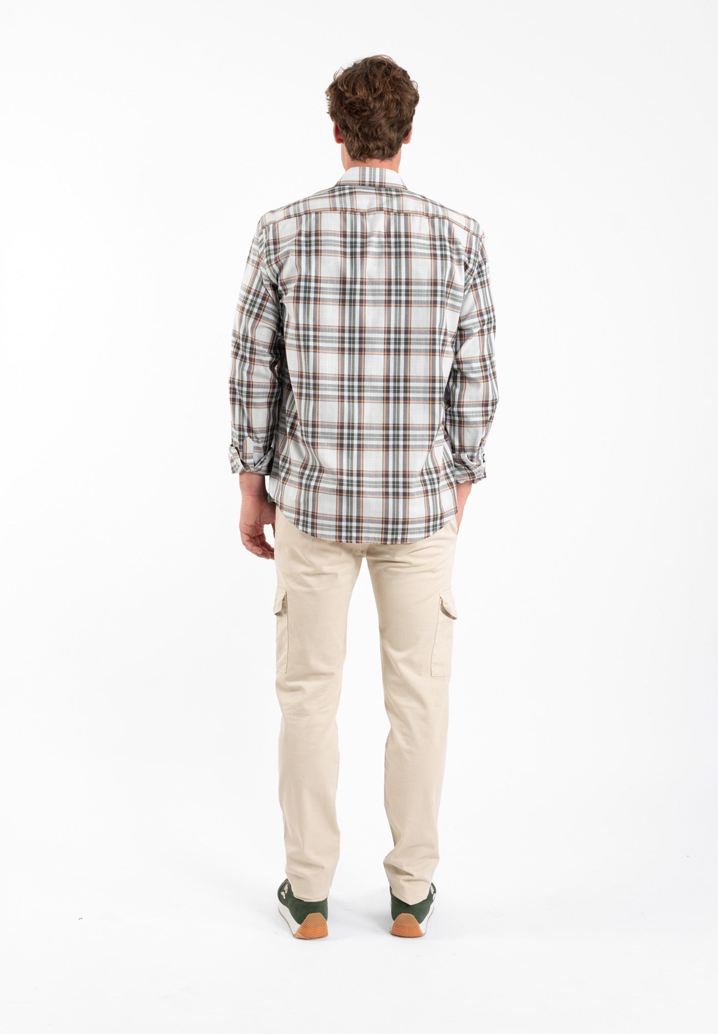 Camisa Cuadros Village Gris y Caramelo