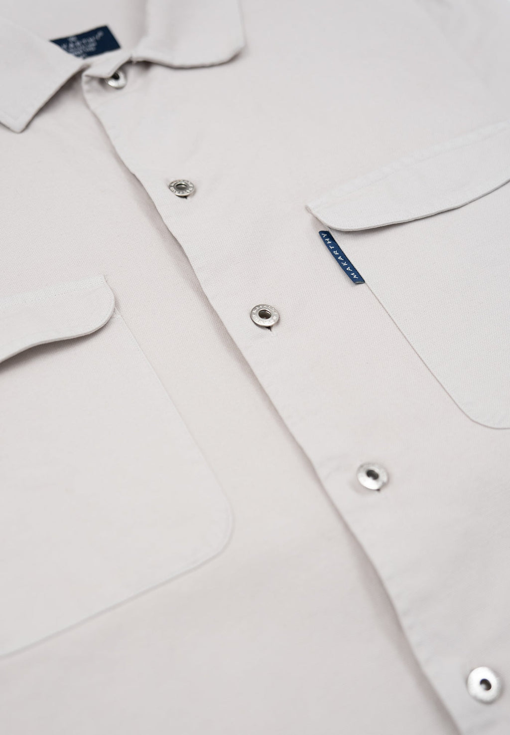 Sobrecamisa Sarga Remaches Beige Tostado
