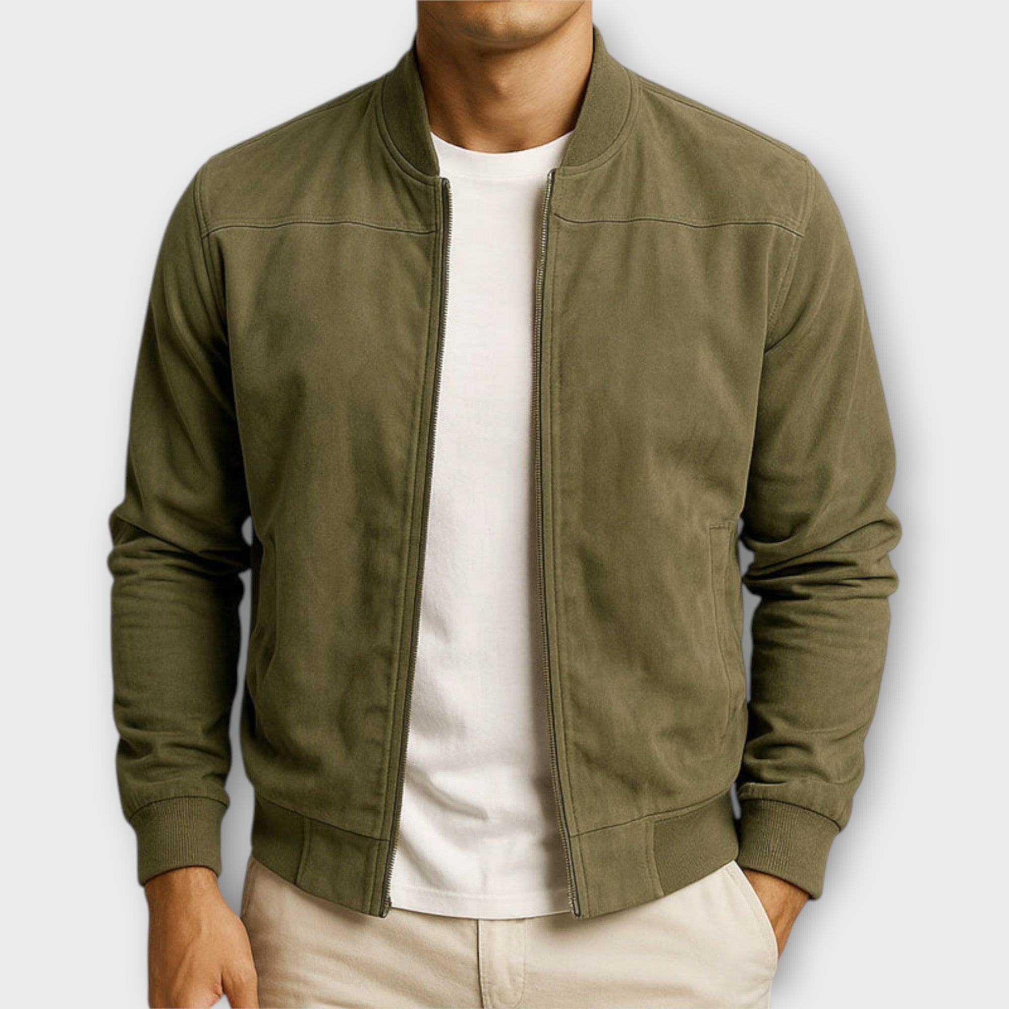 LAURENT MONACO | Chaqueta Bomber de Ante para Hombre