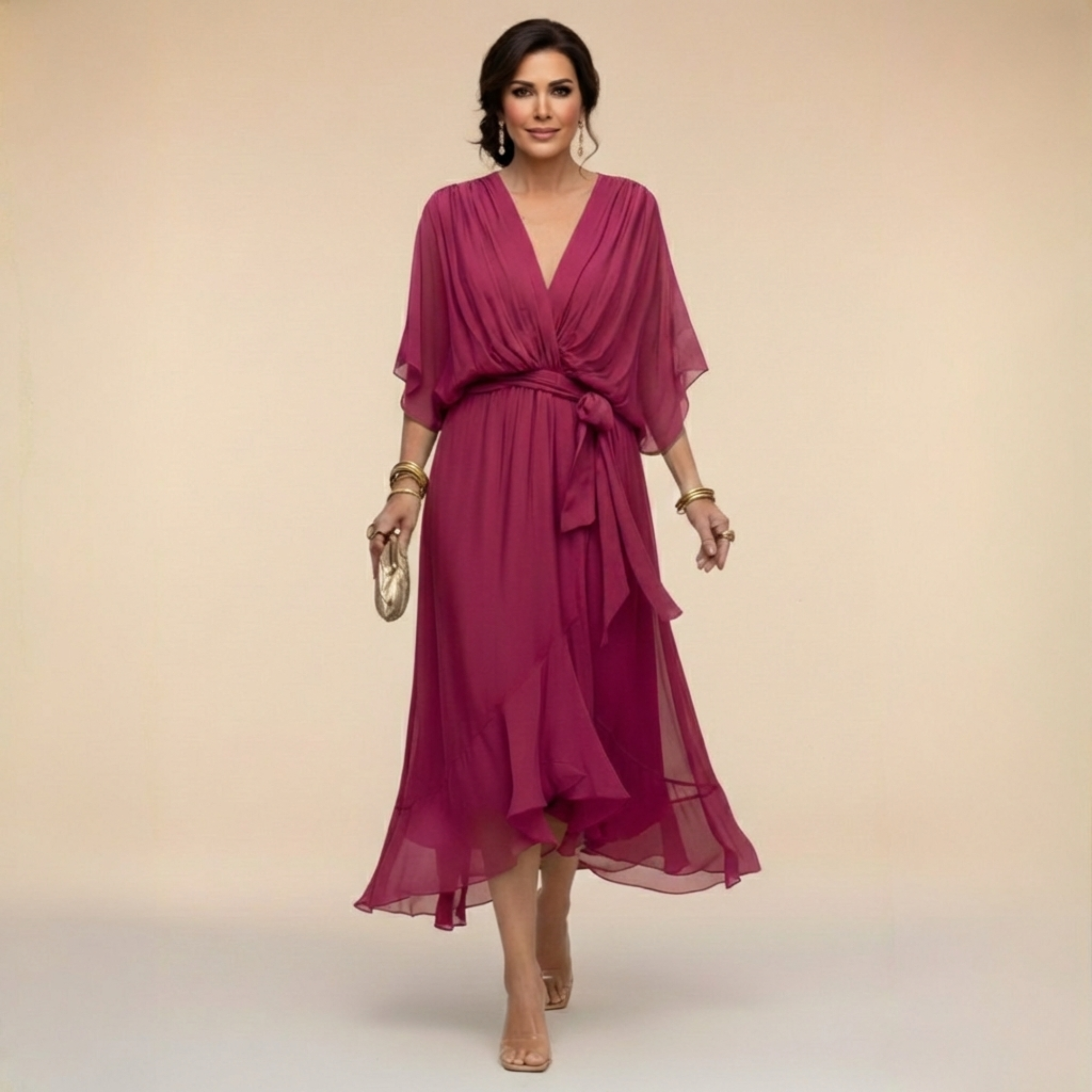 Monica Vestido con Escote en V