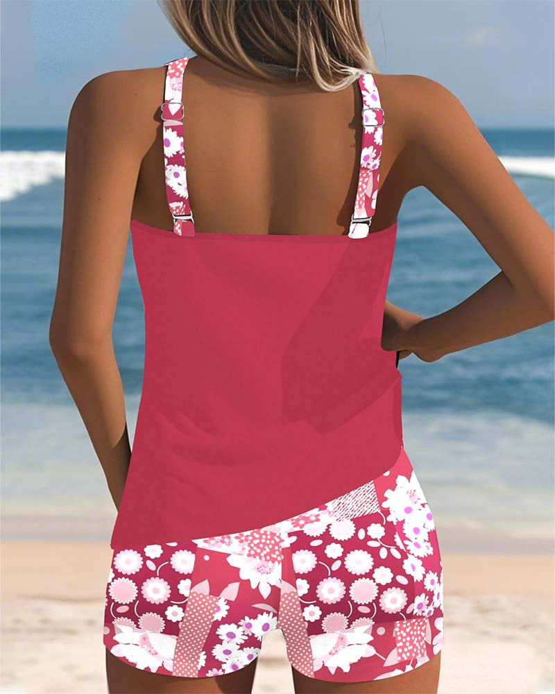 Sabrina | Conjunto de baño de dos piezas con ajuste cómodo y estampado floral veraniego
