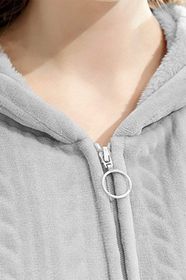 Stylish Flannel Hooded Nightgown