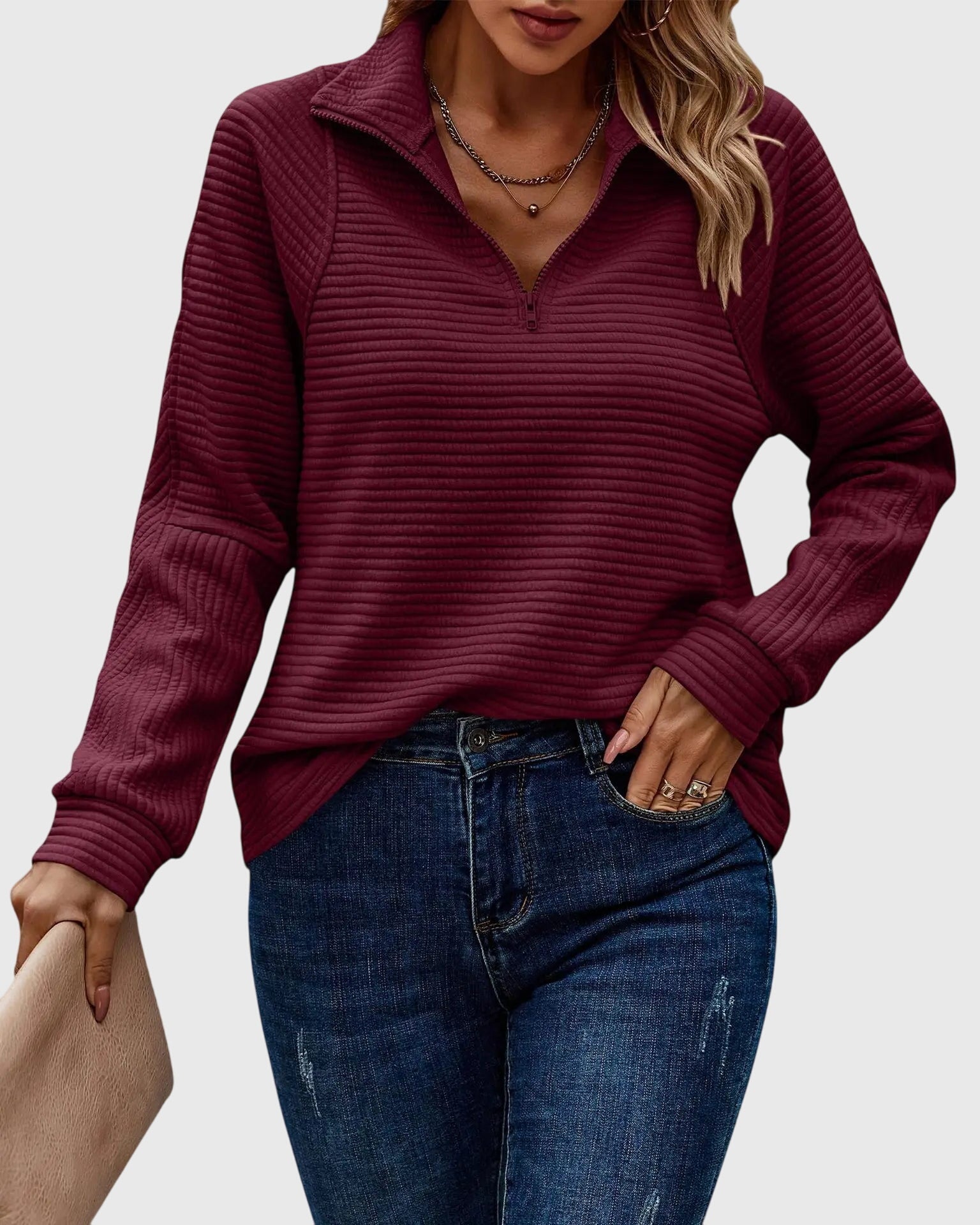 Molly | Elegancki Sweter z Półzapięciem
