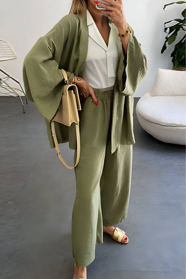 Elegancki Komfort Kimono Dwuczęściowy