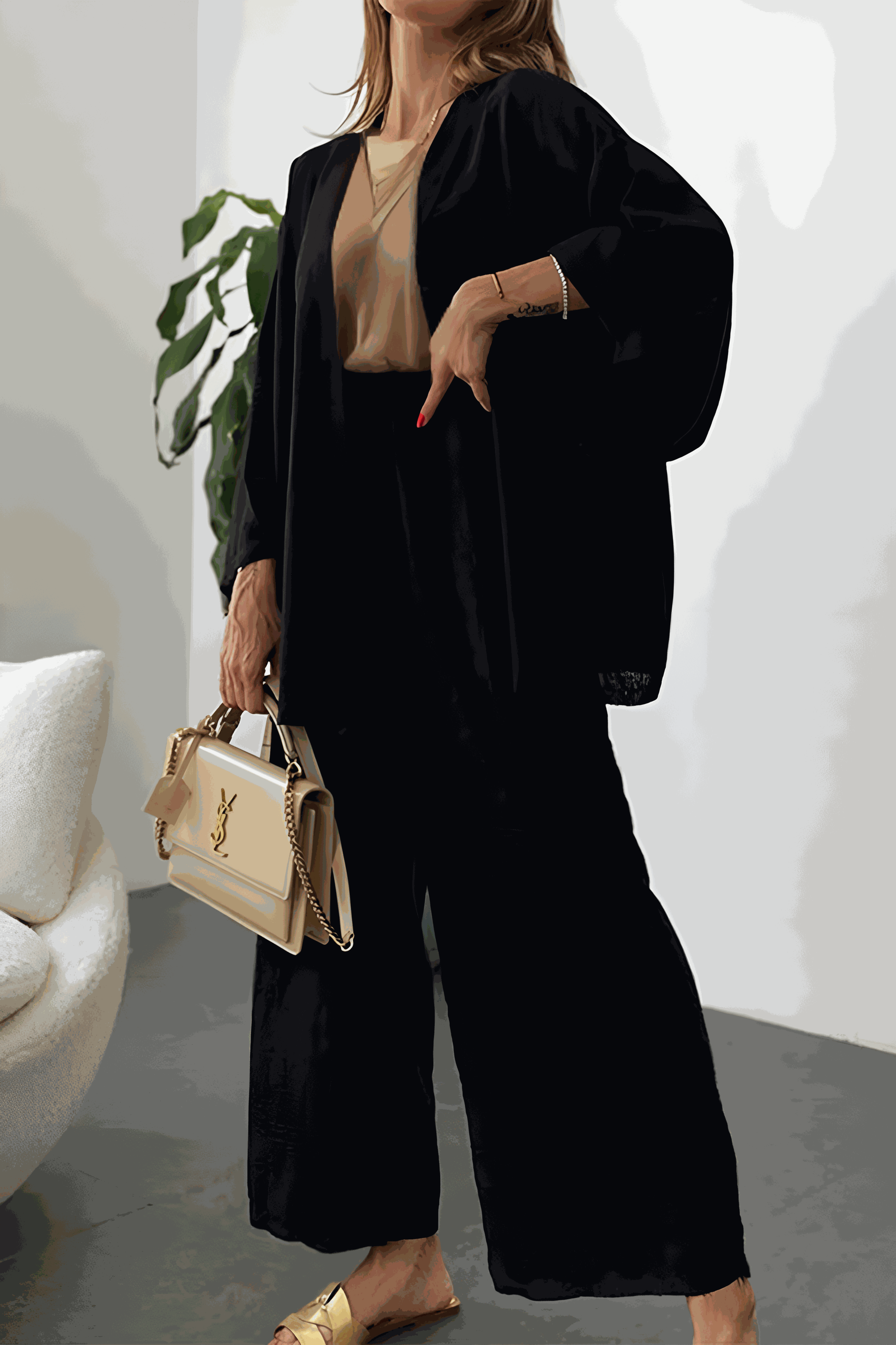 Elegancki Komfort Kimono Dwuczęściowy