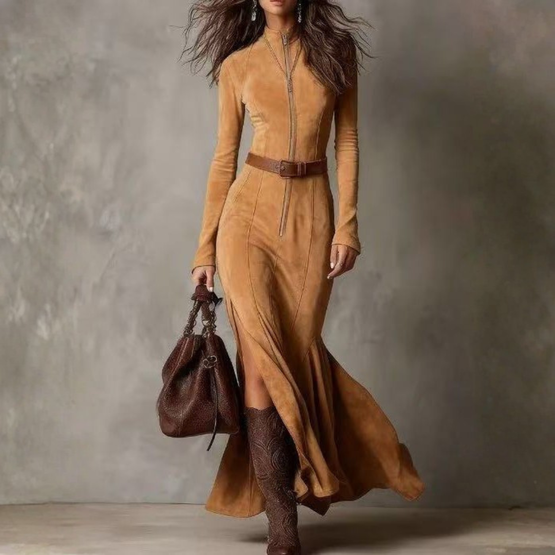 Alessia Vestido Maxi de Ante
