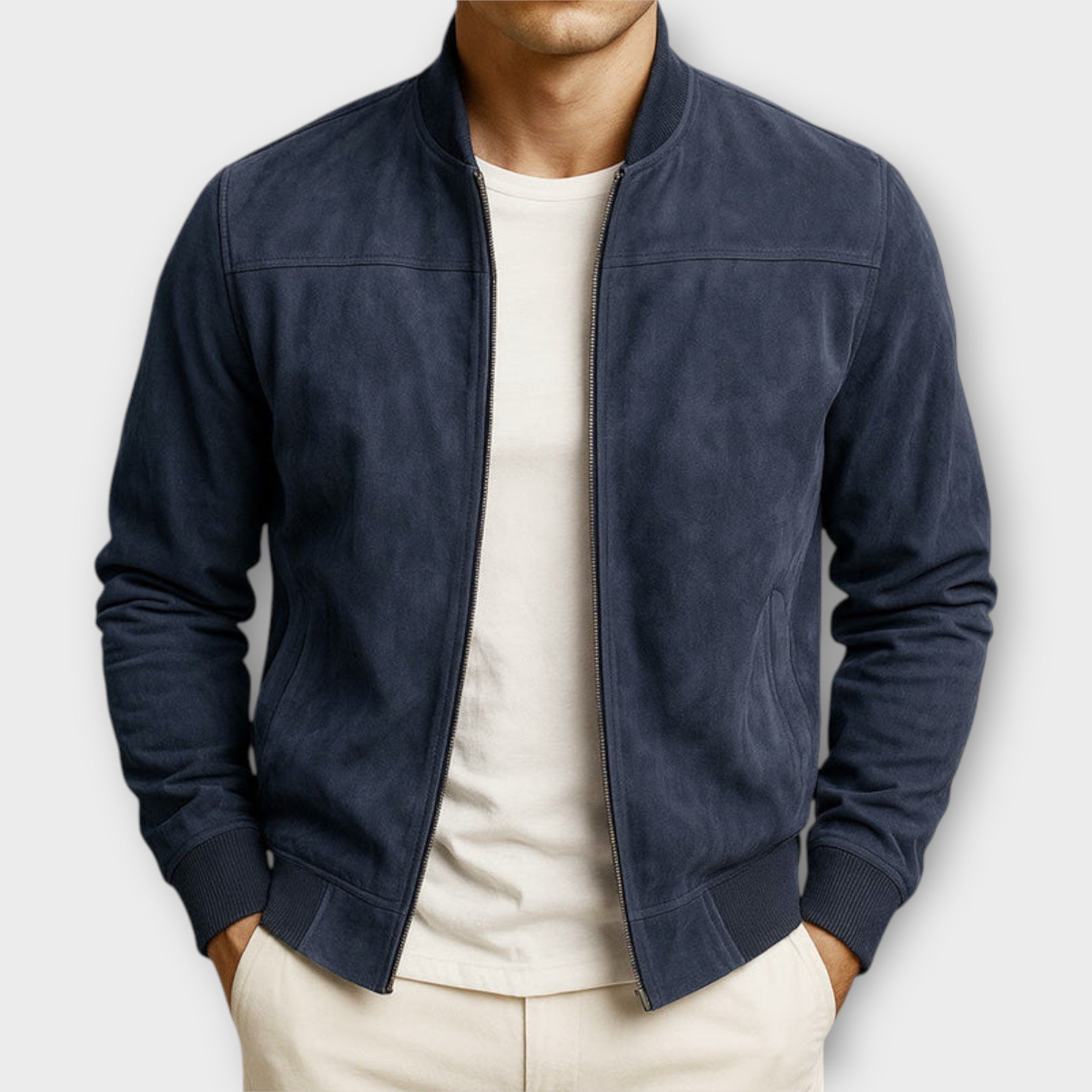 LAURENT MONACO | Chaqueta Bomber de Ante para Hombre