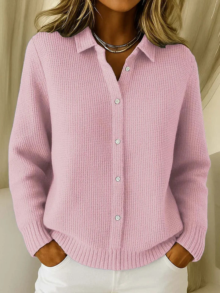 Lila™ | Sweter z dzianinowym kołnierzem