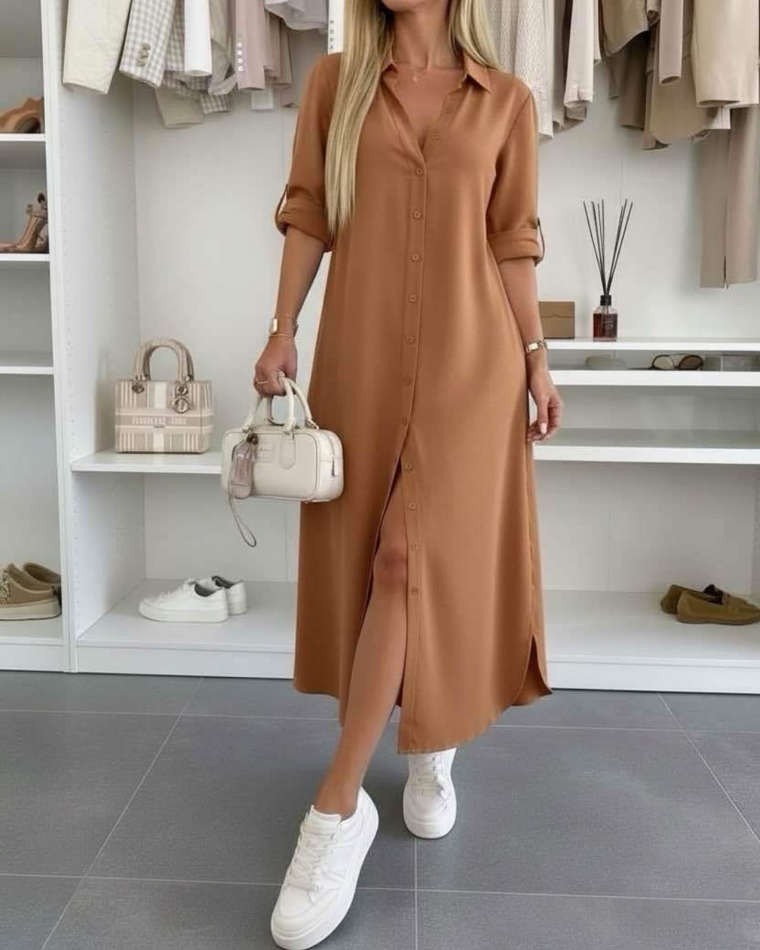 Luźna sukienka koszulowa