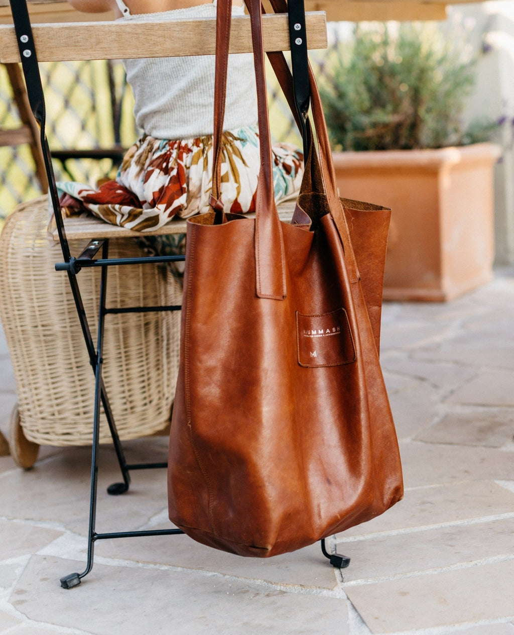 Natalia torba shopper koniakowy brąz
