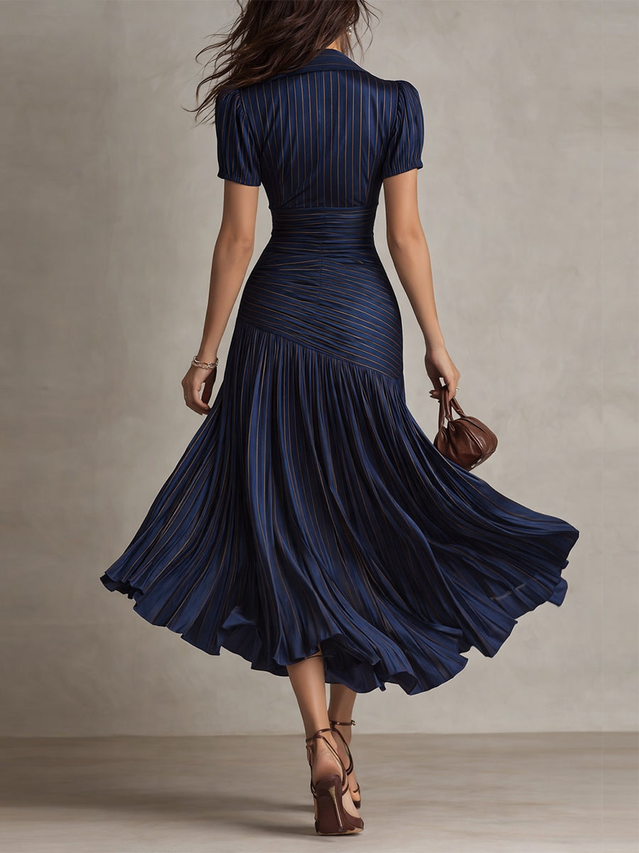 Adriana - Midi Dress with Retro Stripes