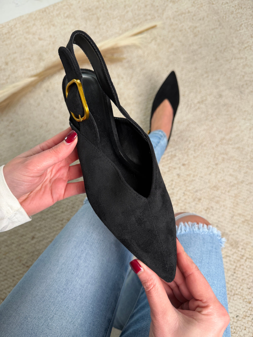 Czarne buty wsuwane
