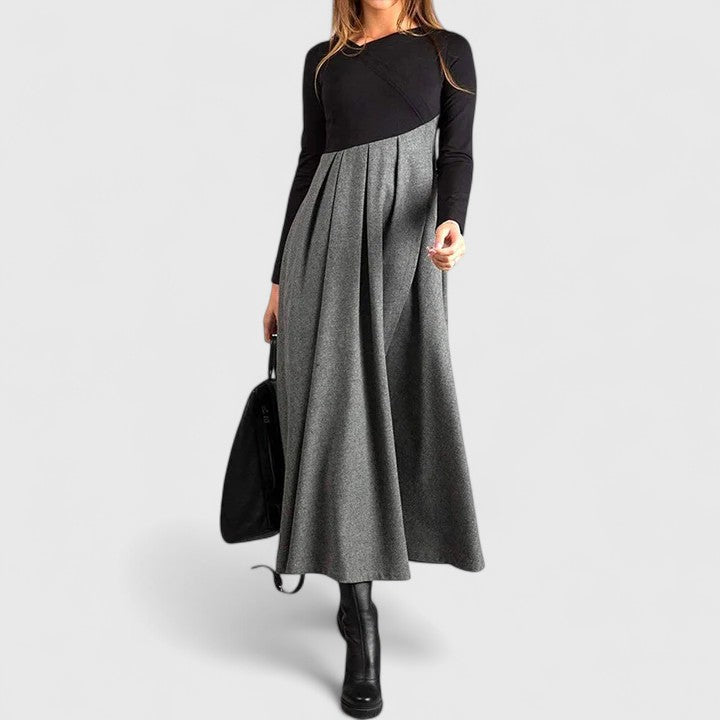 Janet | Elegancka Maxi Sukienka z Długim Rękawem