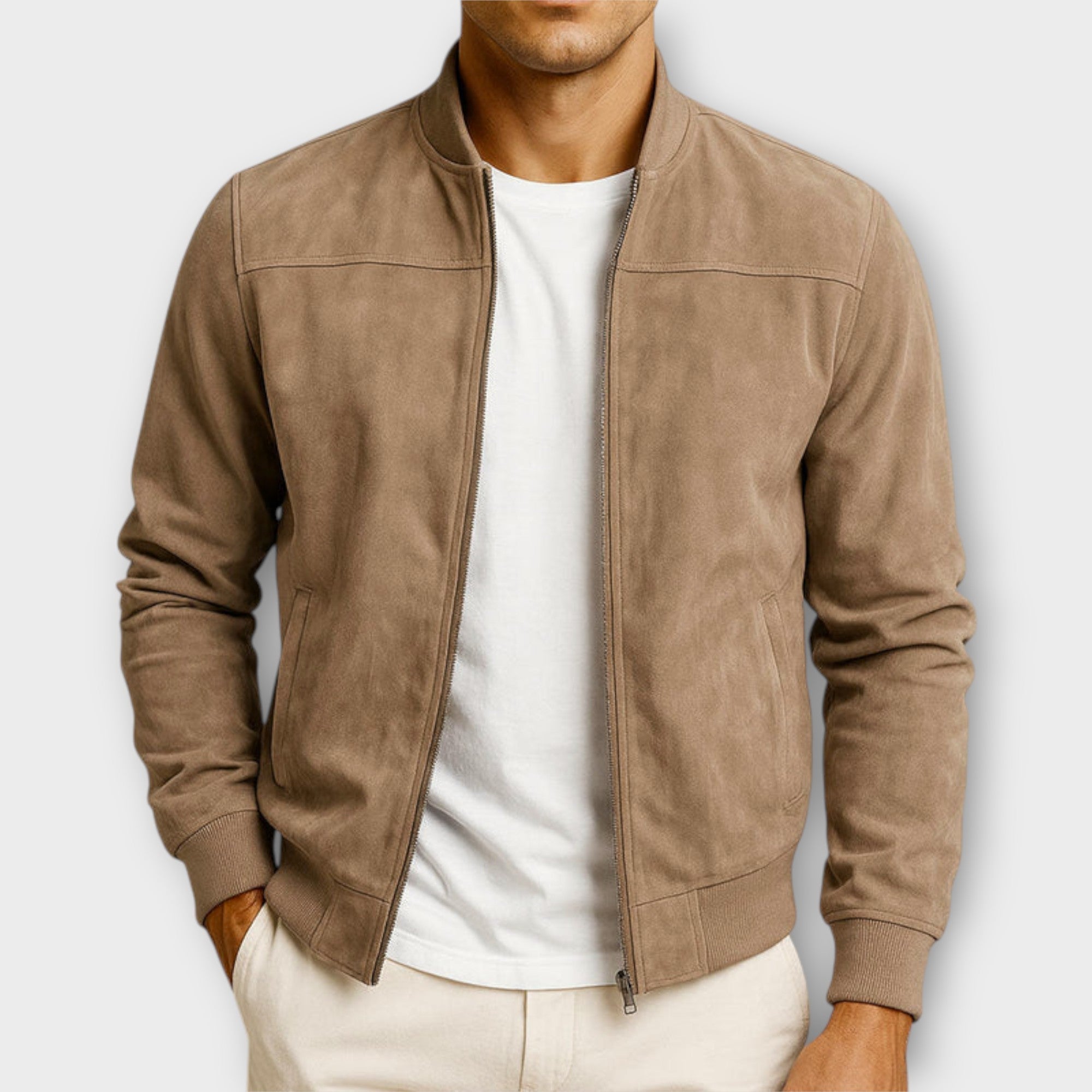 LAURENT MONACO | Chaqueta Bomber de Ante para Hombre