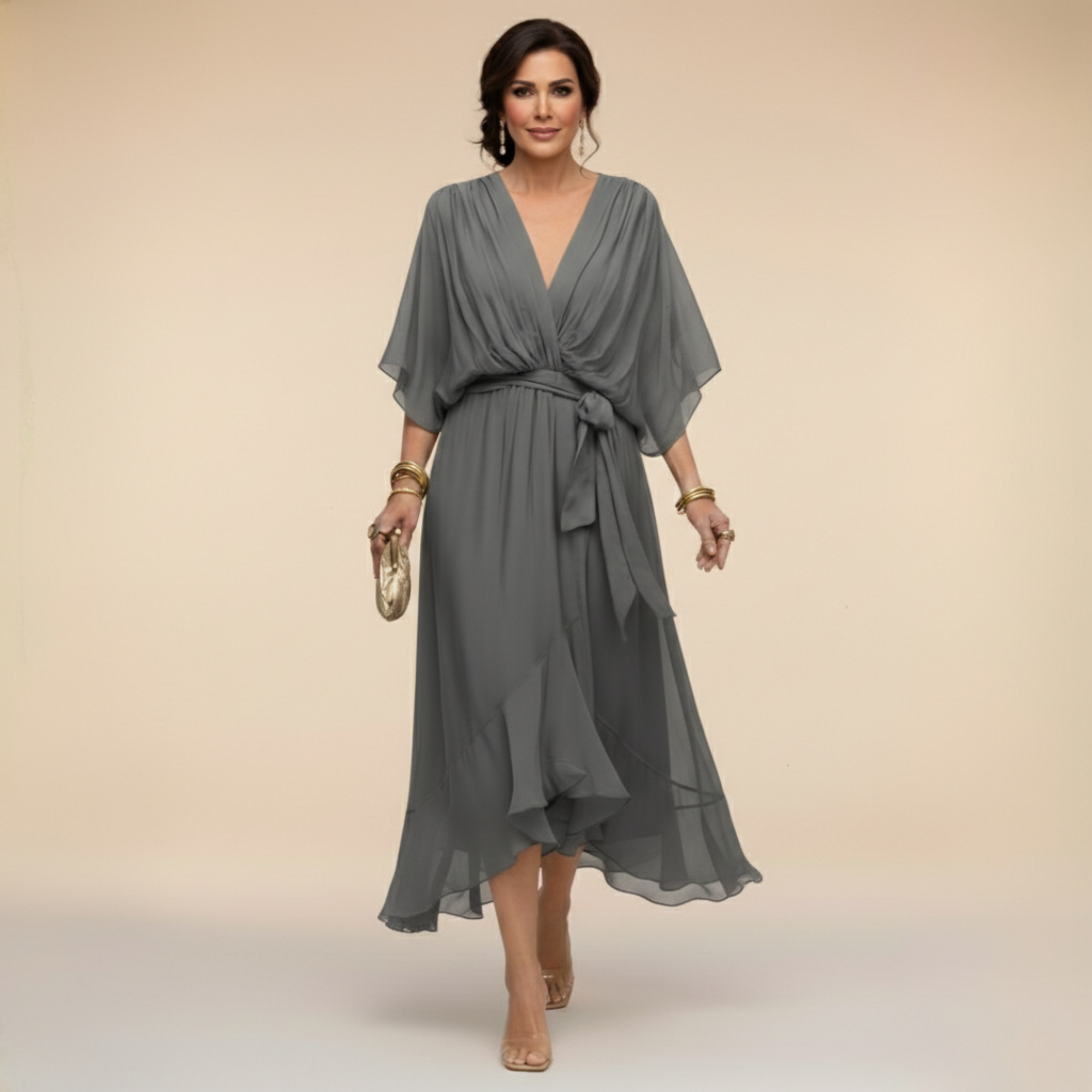 Monica Vestido con Escote en V