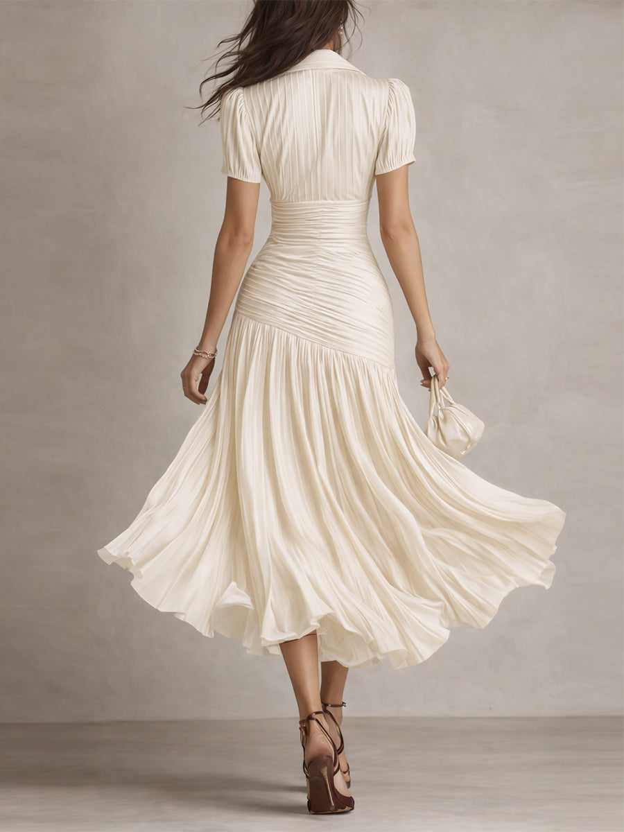 Adriana - Midi Dress with Retro Stripes