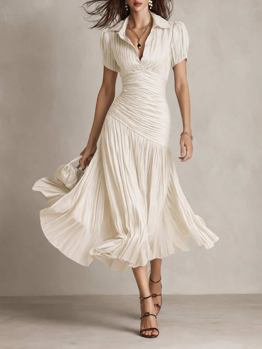 Adriana - Midi Dress with Retro Stripes