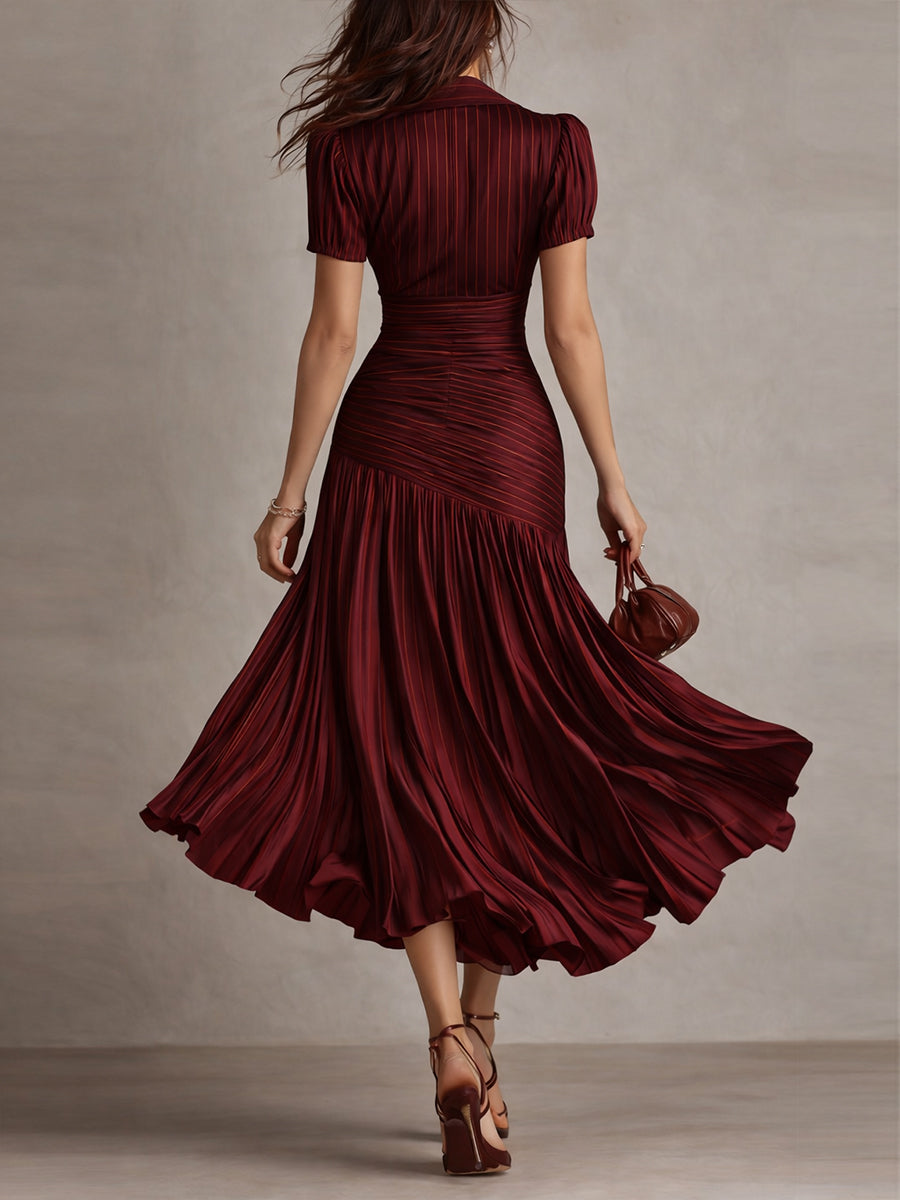 Adriana - Midi Dress with Retro Stripes
