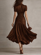 Adriana - Midi Dress with Retro Stripes