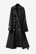 Ponadczasowy retro płaszcz trench z paskiem