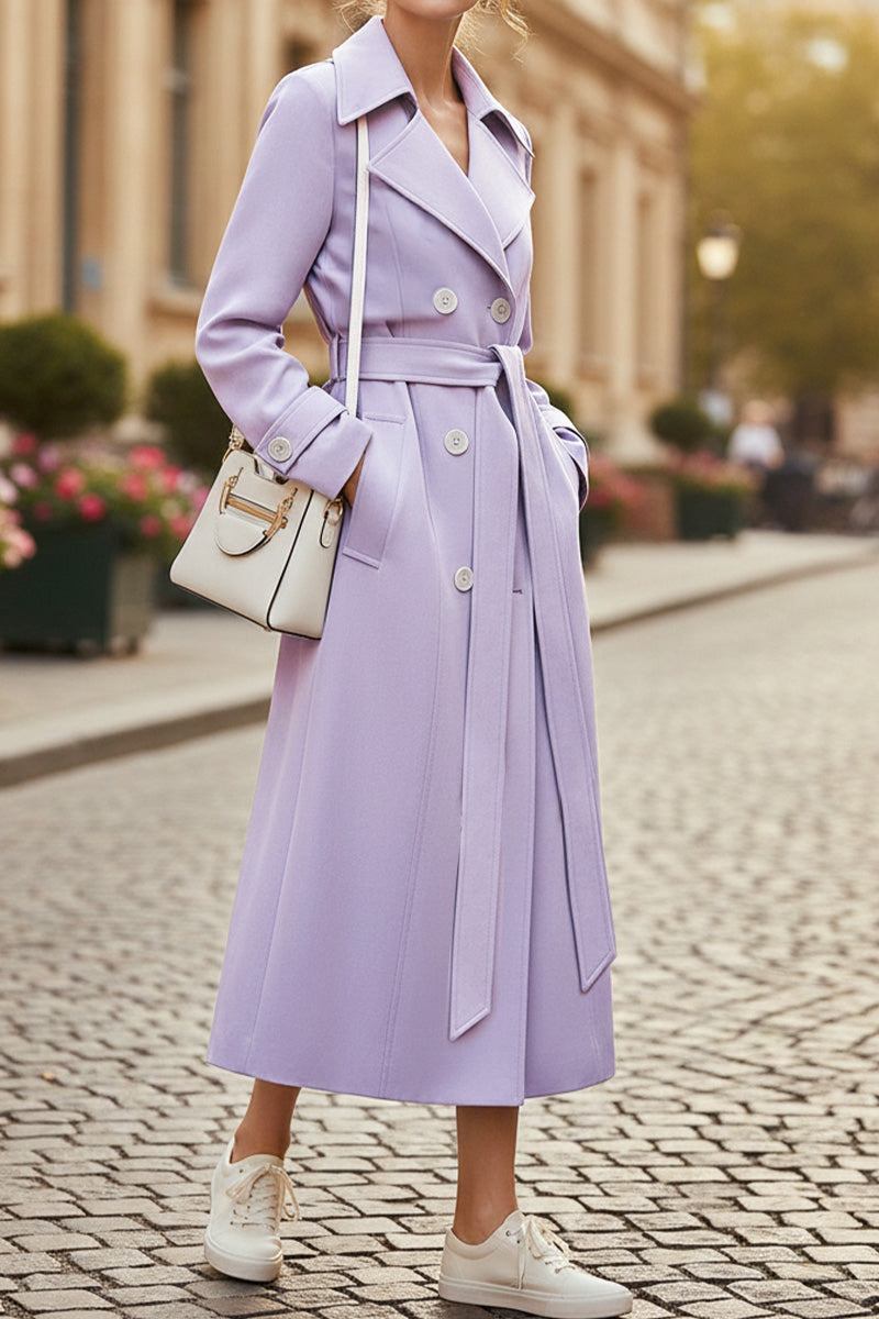 Ponadczasowy retro płaszcz trench z paskiem