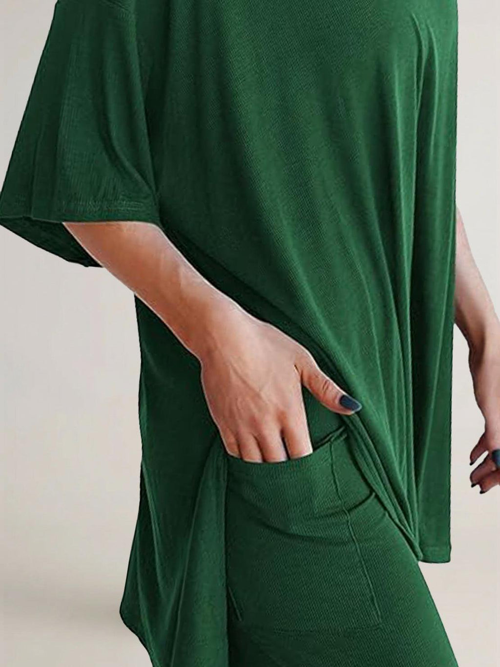 Zestaw Loungewear w Oversize z Długim Pulowerem
