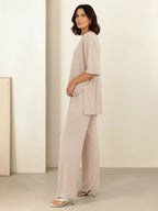 Zestaw Loungewear w Oversize z Długim Pulowerem