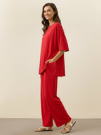 Zestaw Loungewear w Oversize z Długim Pulowerem