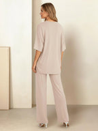 Zestaw Loungewear w Oversize z Długim Pulowerem