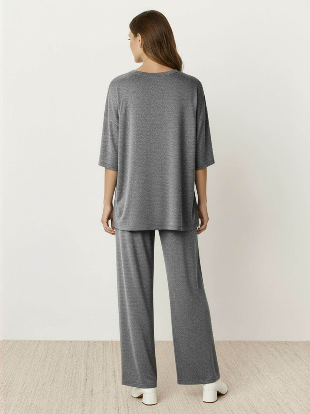 Zestaw Loungewear w Oversize z Długim Pulowerem