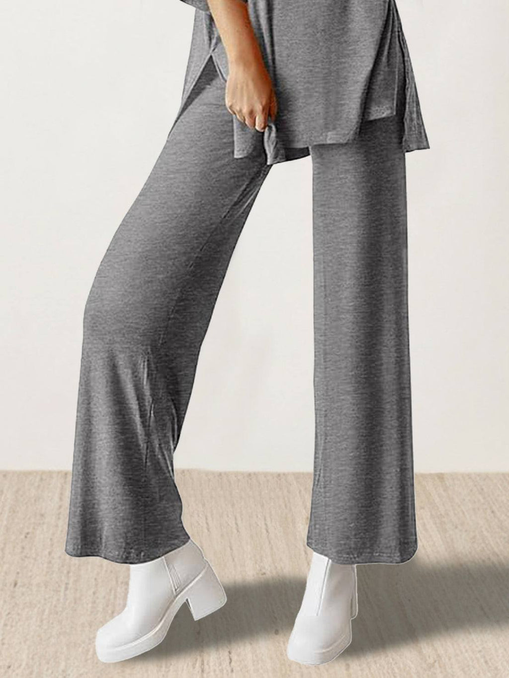 Zestaw Loungewear w Oversize z Długim Pulowerem