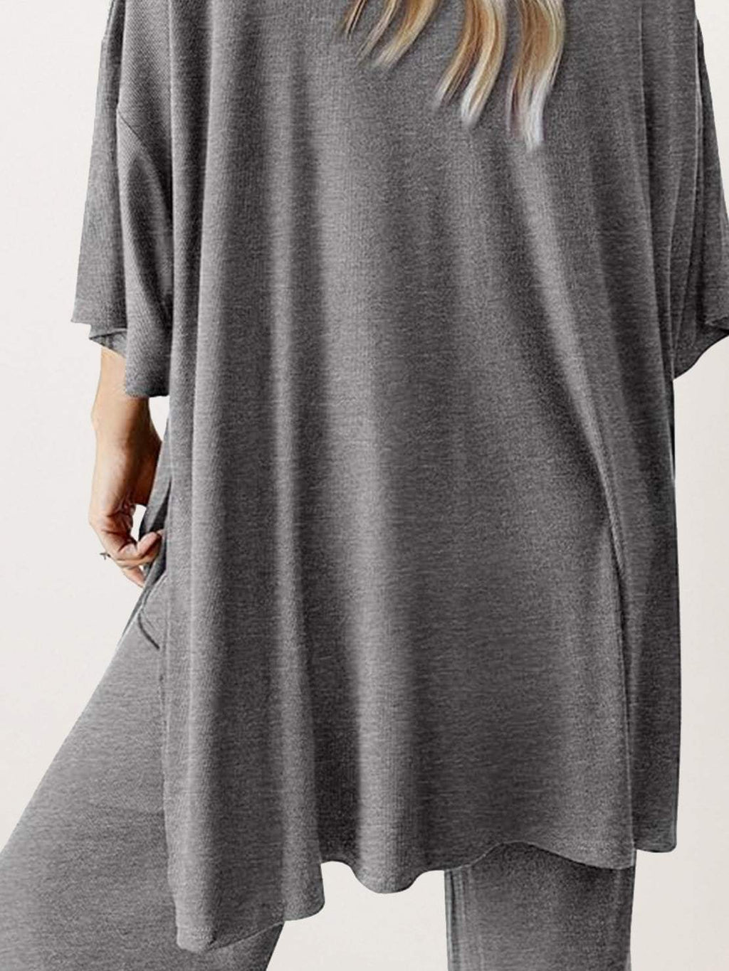 Zestaw Loungewear w Oversize z Długim Pulowerem