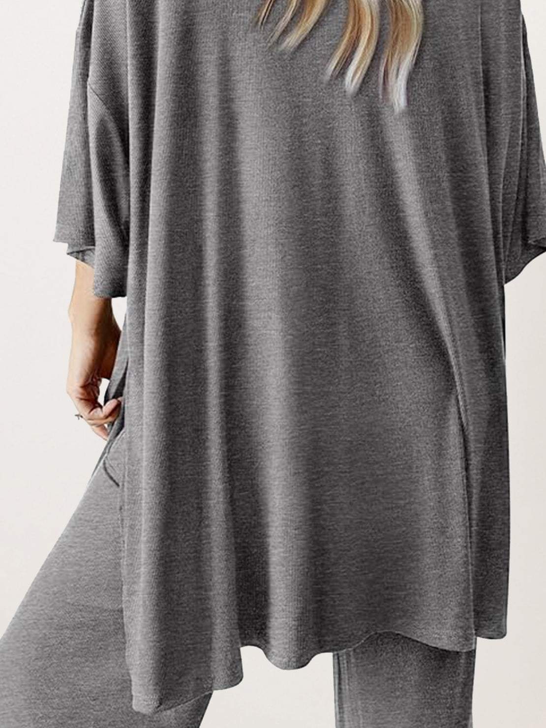 Zestaw Loungewear w Oversize z Długim Pulowerem