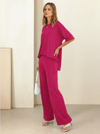 Zestaw Loungewear w Oversize z Długim Pulowerem