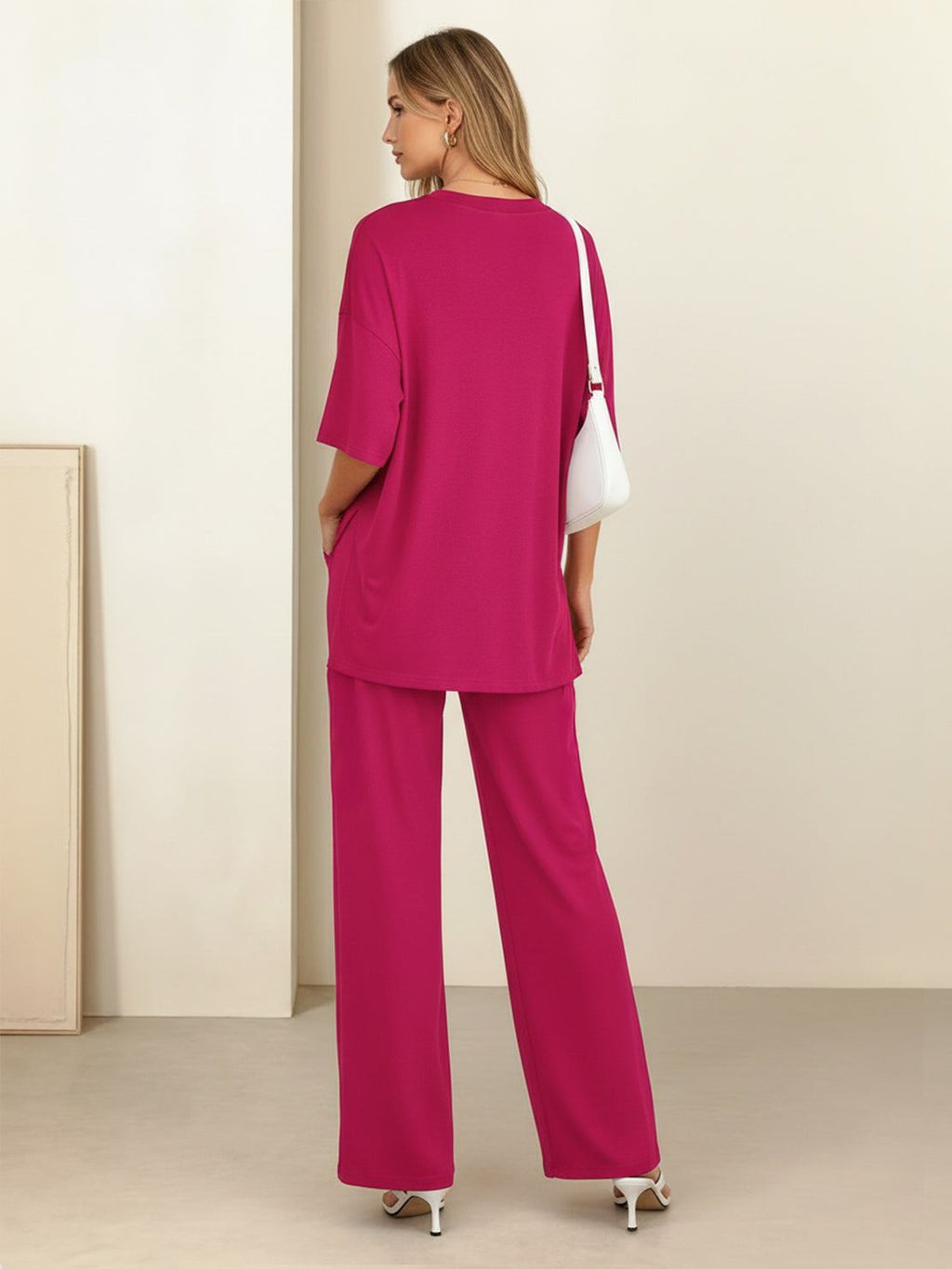 Zestaw Loungewear w Oversize z Długim Pulowerem
