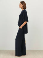 Zestaw Loungewear w Oversize z Długim Pulowerem