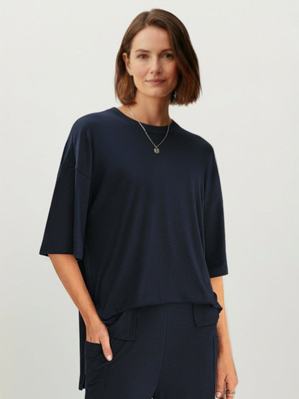 Zestaw Loungewear w Oversize z Długim Pulowerem