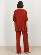 Zestaw Loungewear w Oversize z Długim Pulowerem