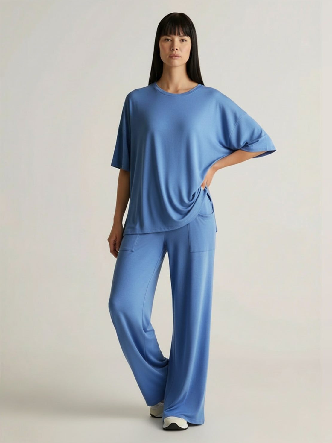 Zestaw Loungewear w Oversize z Długim Pulowerem