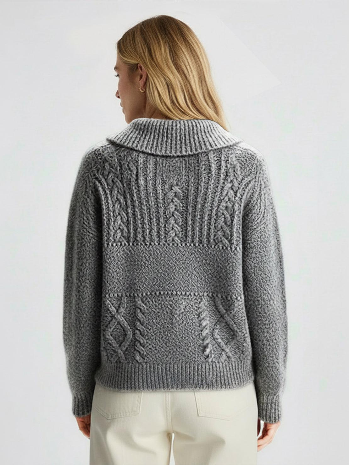 Sweter z wełny z guzikiem z przodu